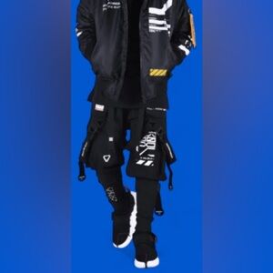 Machine56 M56-50/60 EFVF-Base/01 Techwear Cargo Pants Black Size: Large